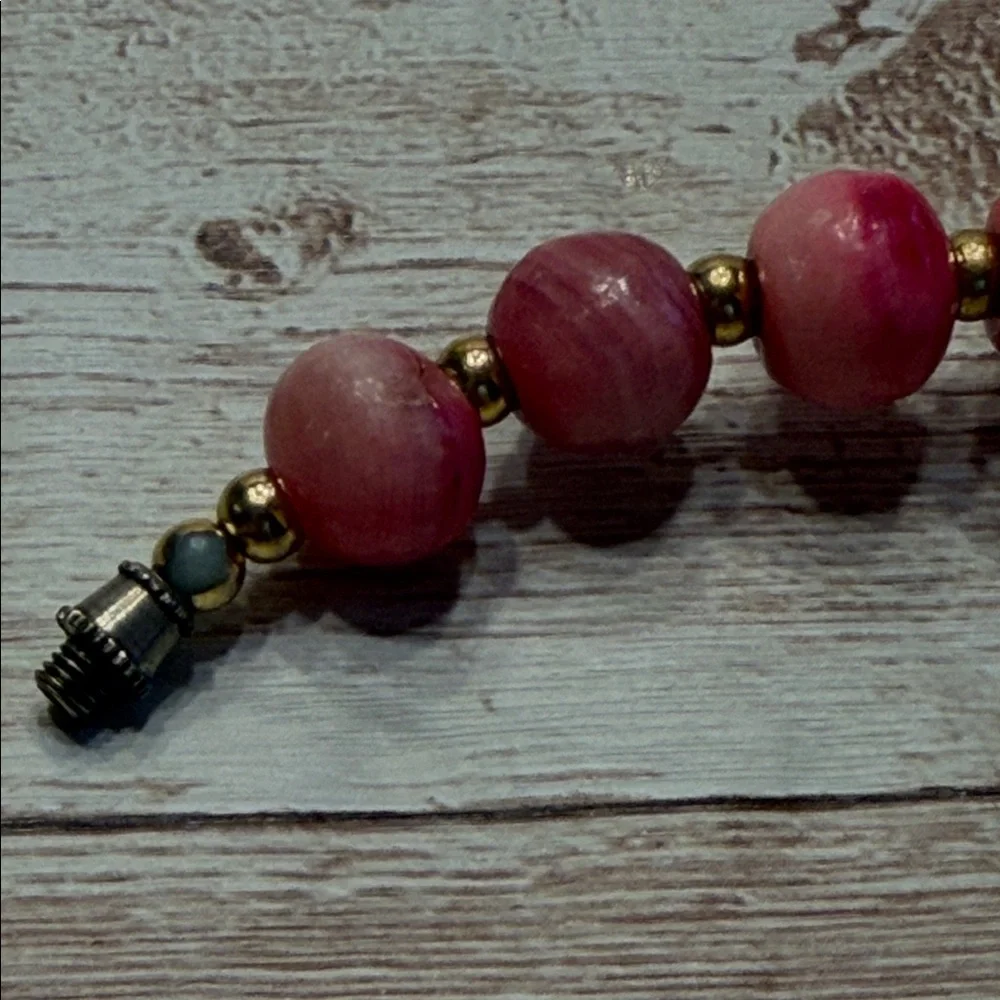 Elegant Rhodochrosite Pink Beaded Necklace